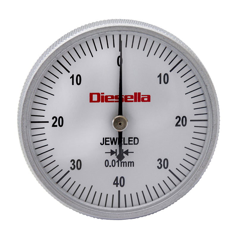Vippeindikator 0,8 × 0,01 mm med horisontalt måleur og 16 mm vippearm
