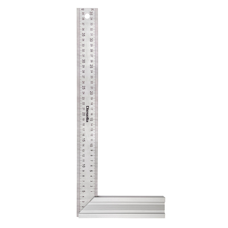 Snedkervinkel 400 × 170 mm med kraftig base i aluminium