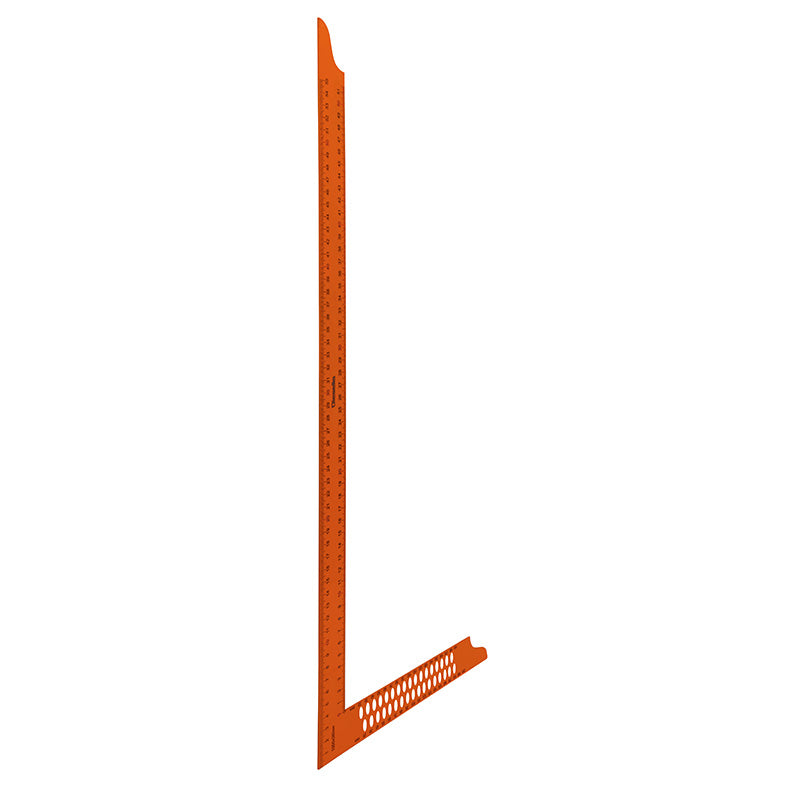 Tømrervinkel 1000 × 380 × 35 mm (orange) med dobbelt skala og opmærkningshuller