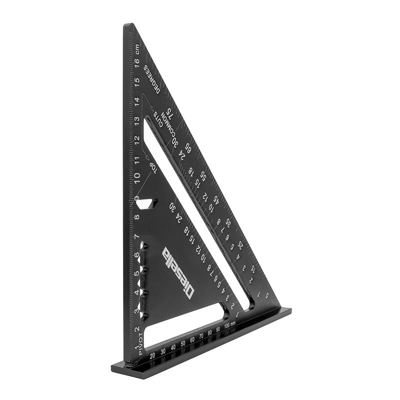 Speedvinkel i aluminium med sortoxideret finish 185 × 185 mm 0–90°