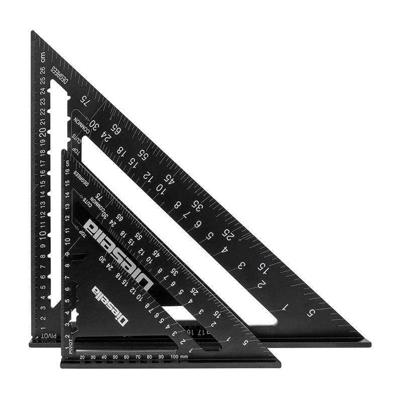 Speedvinkel i aluminium med sortoxideret finish 185 × 185 mm 0–90°