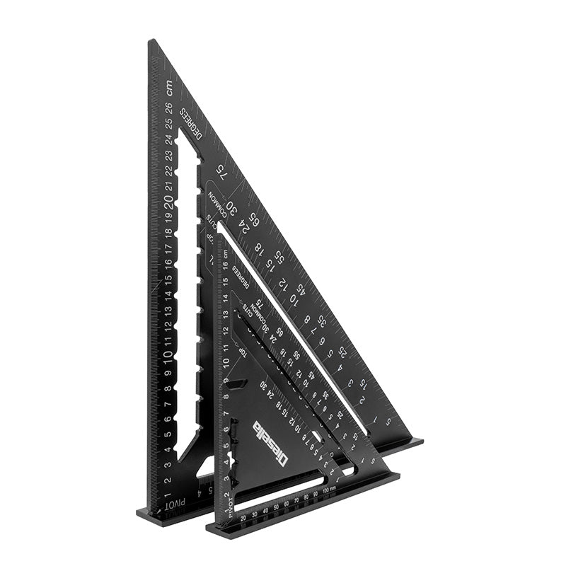 Speedvinkel i aluminium med sortoxideret finish 185 × 185 mm 0–90°