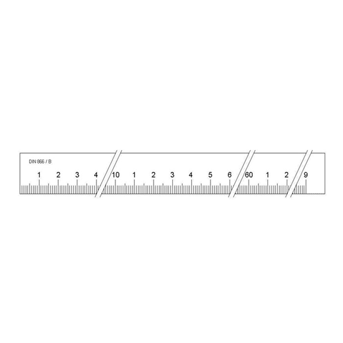 Målestav Form B 2000 × 40 × 8 mm DIN 866