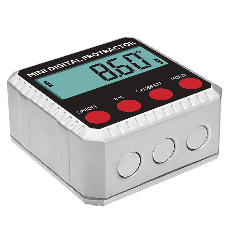 Digital vinkelmåler 4 × 90° 50 × 50 × 25 mm med magneter i bunden, aflæsning 0,2°
