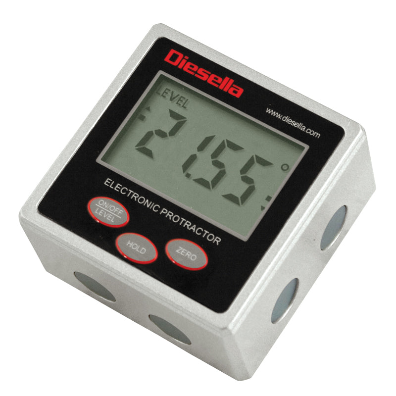IP54 digital vinkelmåler 4 × 90° 51 × 51 × 32 mm med magnet på 3 sider