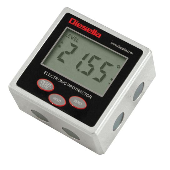 IP54 digital vinkelmåler 4 × 90° 51 × 51 × 32 mm med magnet på 3 sider