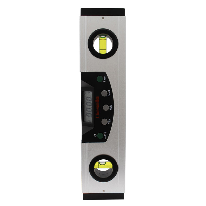 Digitalt vaterpas 230 mm/0,05° med krydslaser og LED-lys