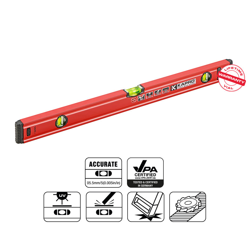 SPIRIT vaterpas 150 cm med 3 akryl-libeller