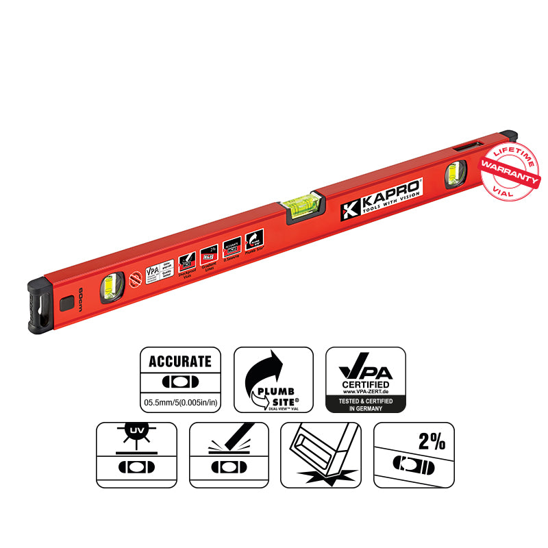 GENESIS vaterpas 60 cm med DualView og 3 akryl-libeller