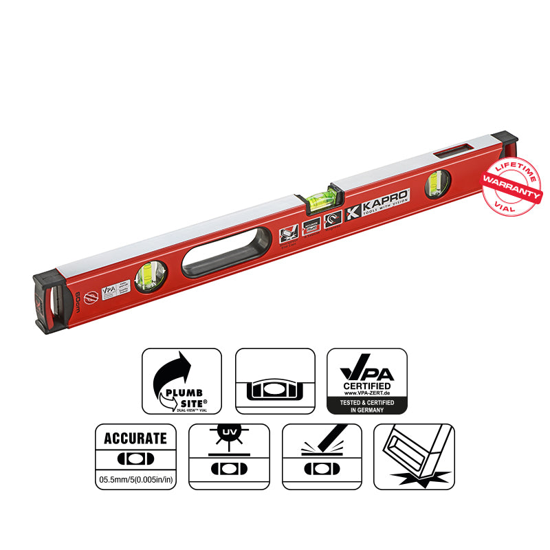 APOLLO Prof. vaterpas 60 cm med DualView og 3 akryl-libeller