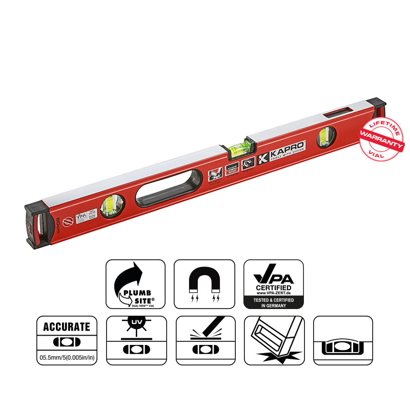 APOLLO Prof. vaterpas 60 cm med DualView, magneter og 3 akryl-libeller