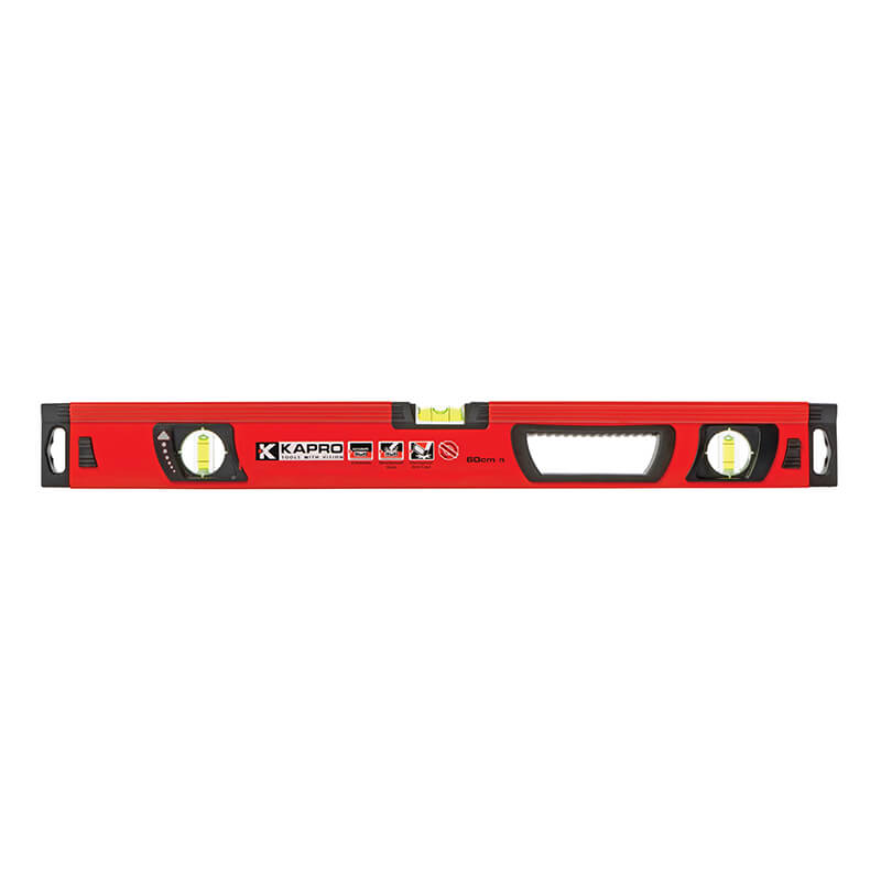 VULCAN Prof. vaterpas 80 cm med DualView, V-spor og 3 akryl-libeller