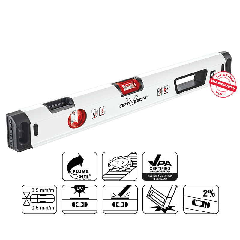 CONDOR Prof. vaterpas 60 cm med OPTIVISION, DualView og 2 libeller