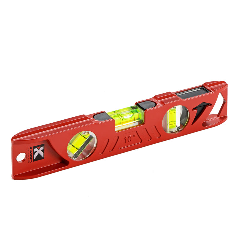 Torpedovaterpas 25 cm i støbt aluminium med DualView og magnet