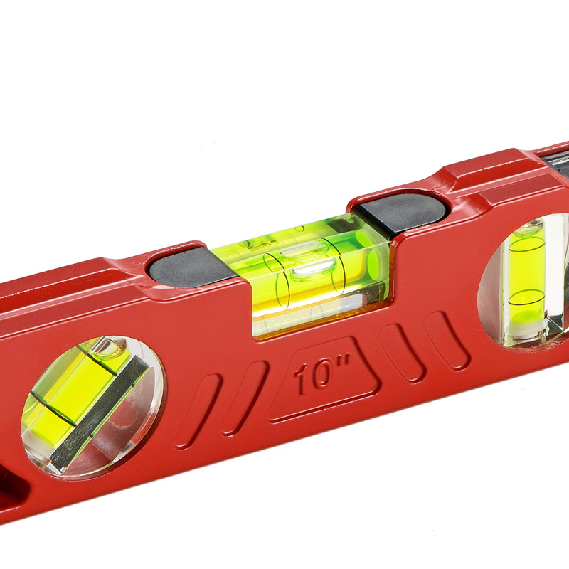 Torpedovaterpas 25 cm i støbt aluminium med DualView og magnet