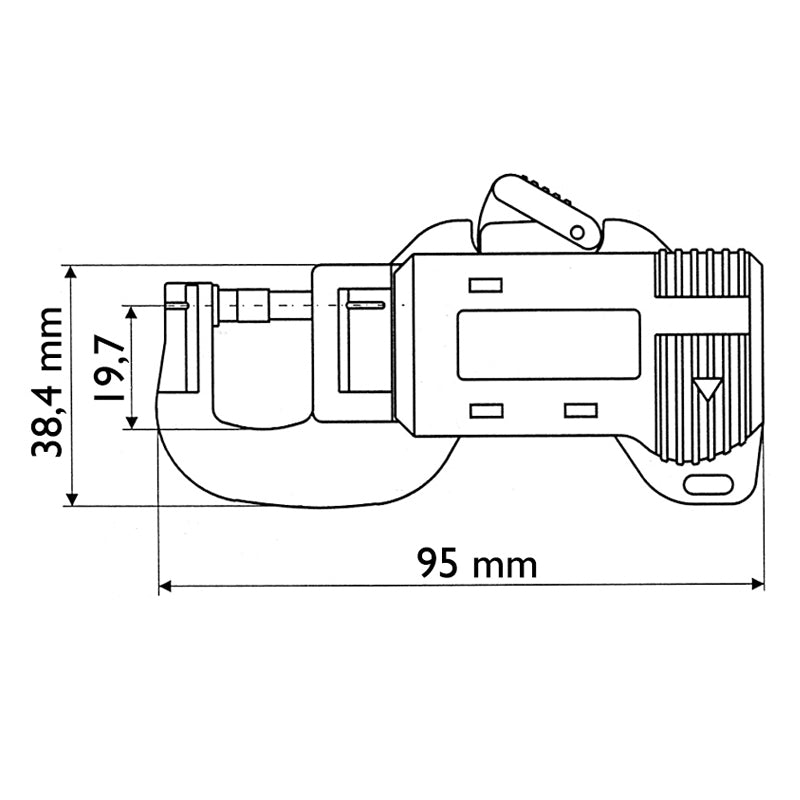 Digital tykkelsesmåler 0–13,5 × 0,01 mm