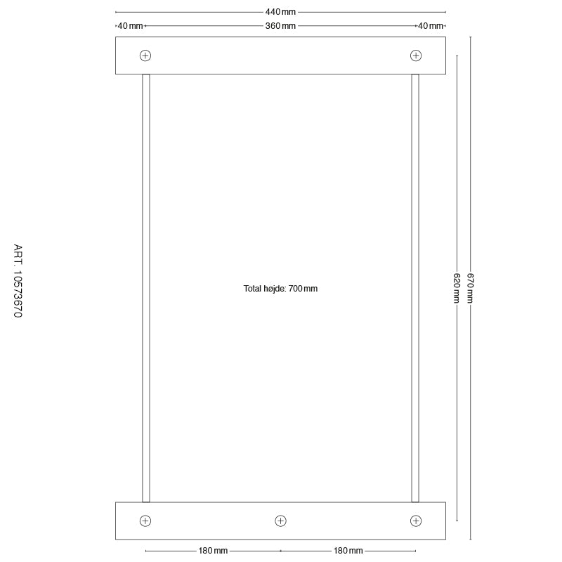 Stativ til granitplan 10571910 - L600 × B380 × H700 mm
