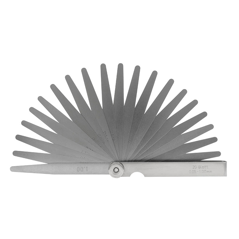Søgerblade 0,05–1,00 mm (20 blade) 100 mm konisk afrunding og 10 mm bredde