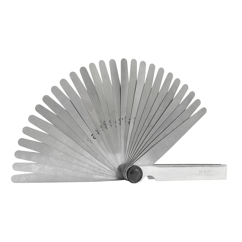 Søgerblade 0,03–1,00 mm (26 blade) 100 mm med konisk afrunding og 13 mm bredde