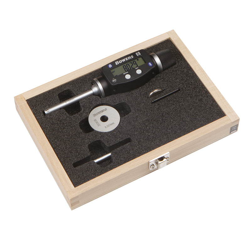 SXTD1M-BT digital 3-punkt mikrometer sæt 2–6 mm med Bluetooth og kontrolringe