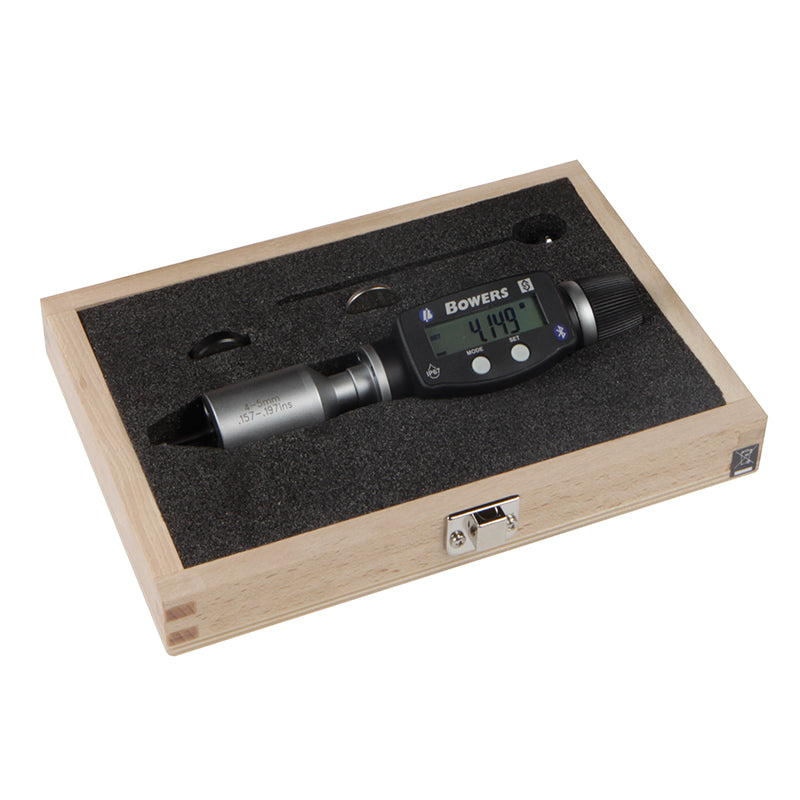 SXTD4M-BT digital 3-punkt mikrometer sæt 10–20 mm med Bluetooth og kontrolringe