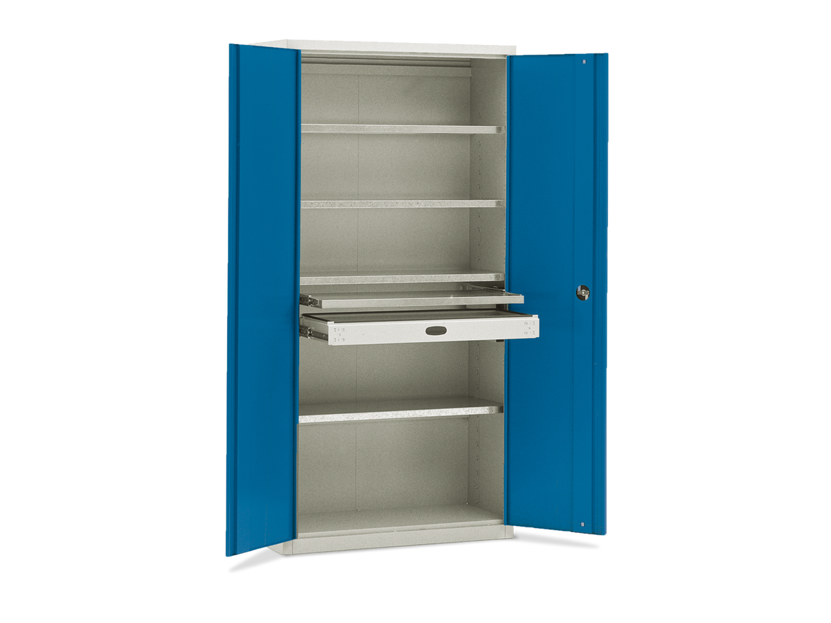 MS-1 materialeskab med 4 galvaniserede hylder, D 445 mm