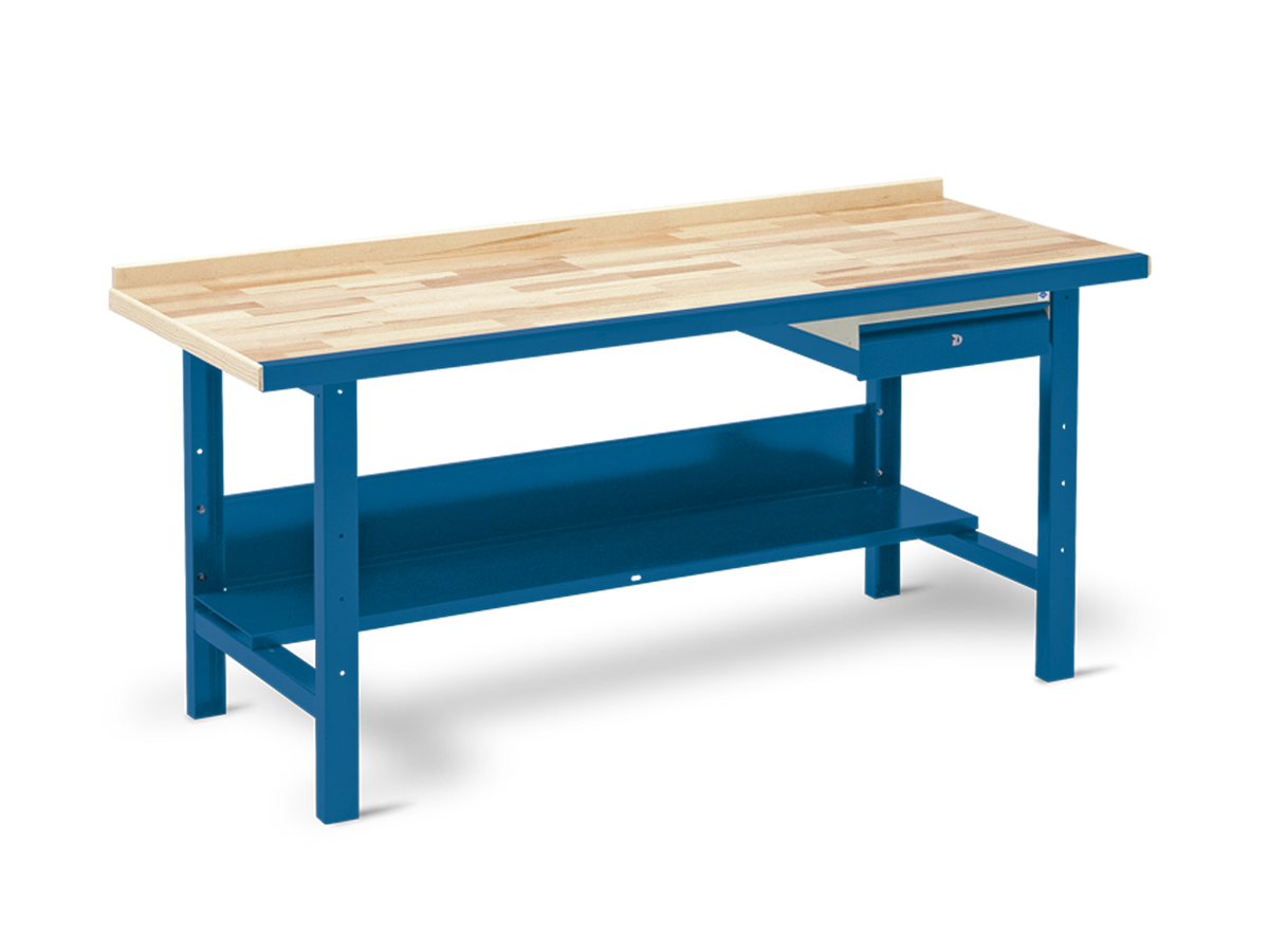 VBB-1.15 værkstedsbord komplet med skuffe og hylde, B 1500 mm