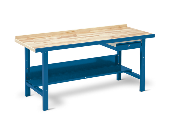 VBB-1.25 værkstedsbord komplet med skuffe og hylde, B 2500 mm