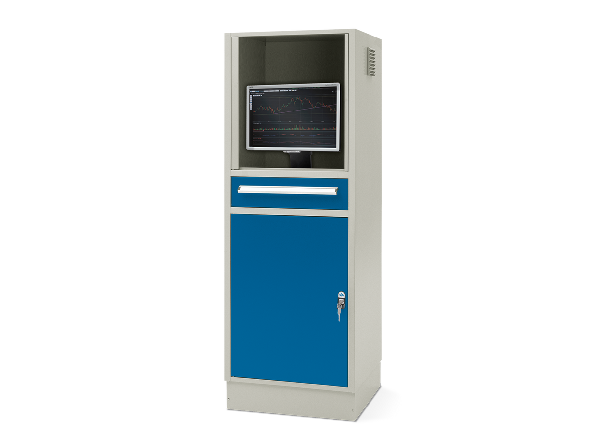 CS-1 computerskab med ventilator og elpanel, H 1600 mm