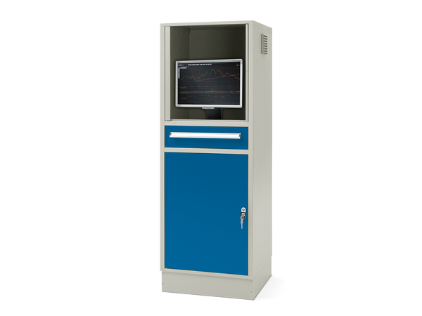 CS-1 computerskab med ventilator og elpanel, H 1600 mm