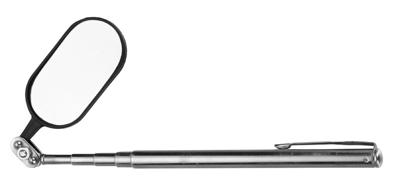 Inspektionsspejl 25 × 50 mm med led og teleskopstang max L=430 mm