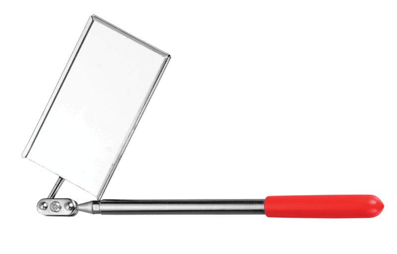 Inspektionsspejl 51 × 89 mm med led og teleskopstang max L=480 mm