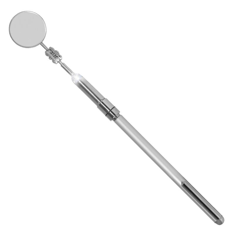 Inspektionsspejl Ø30 mm med teleskopstang og LED-lys (L=665 mm)