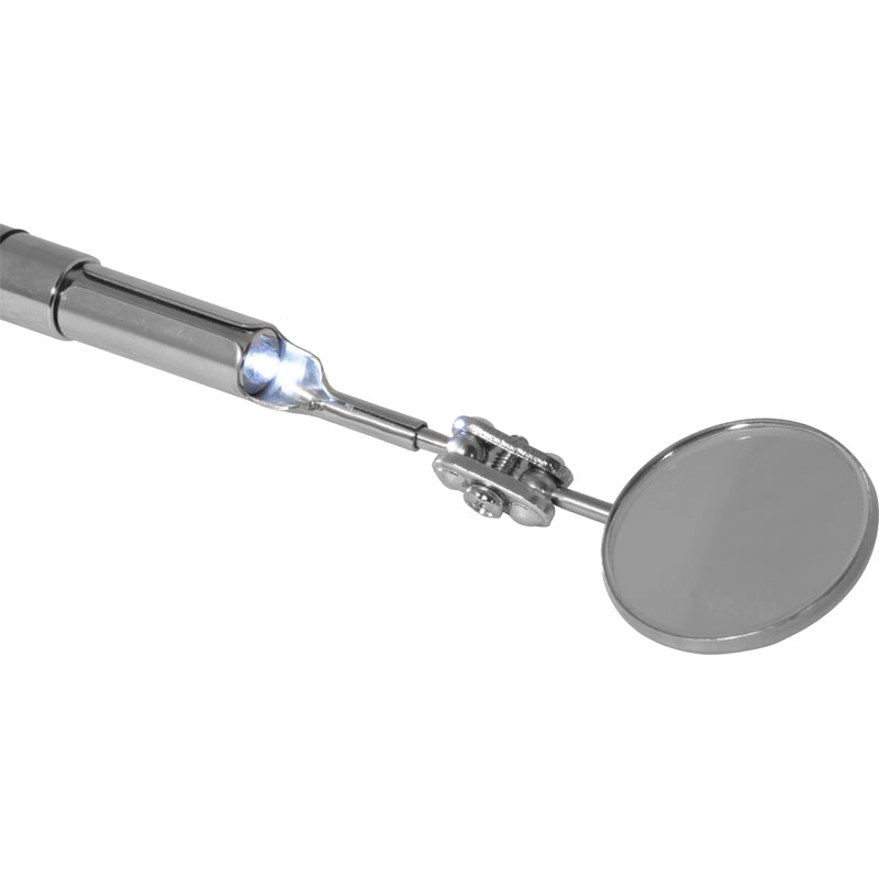 Inspektionsspejl Ø30 mm med teleskopstang og LED-lys (L=665 mm)