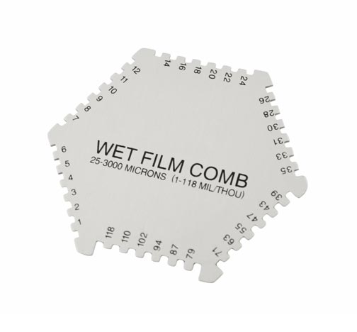 Vådfilmskam i aluminium (lak-/coatingmåler 25–3000 µm)