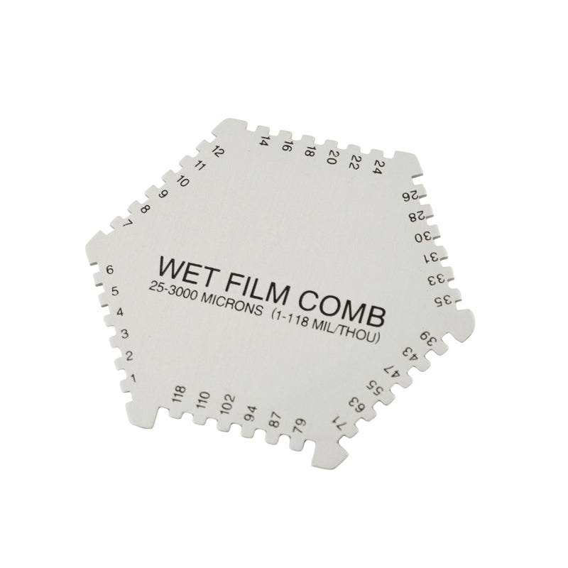 Vådfilmskam i aluminium (lak-/coatingmåler 25–3000 µm)