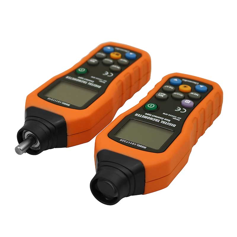 Digital håndtachometer (omdrejningstæller) med mekanisk måling og datalogning