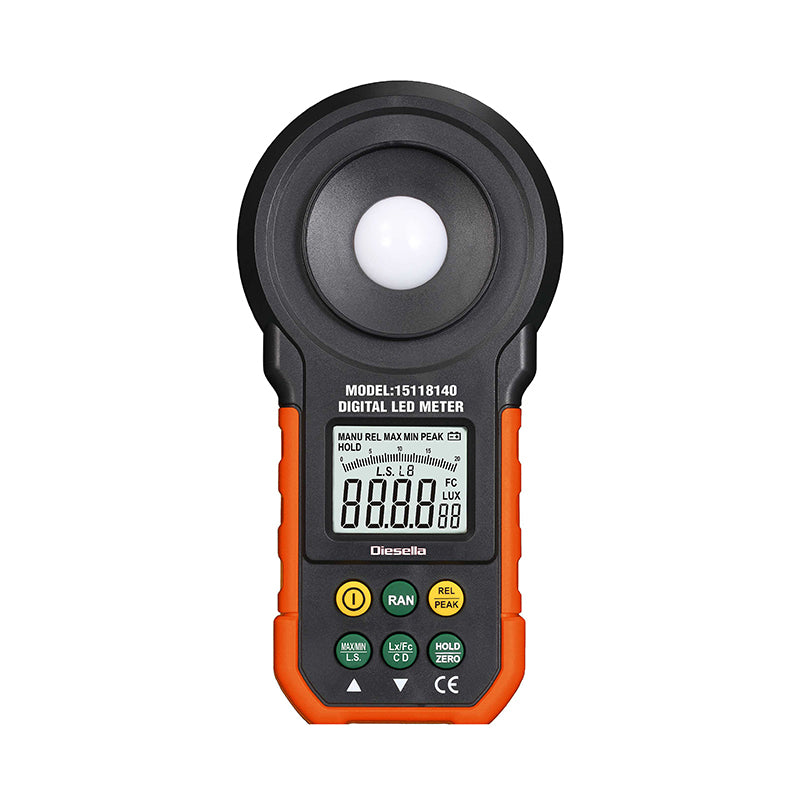 Digitalt luxmeter til måling af alm. lys- og LED-lysintensitet