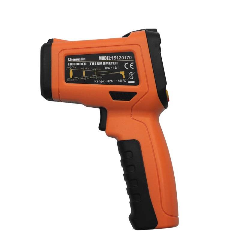 Infrarødt termometer med cirkulær laser (-50 til 550 °C)