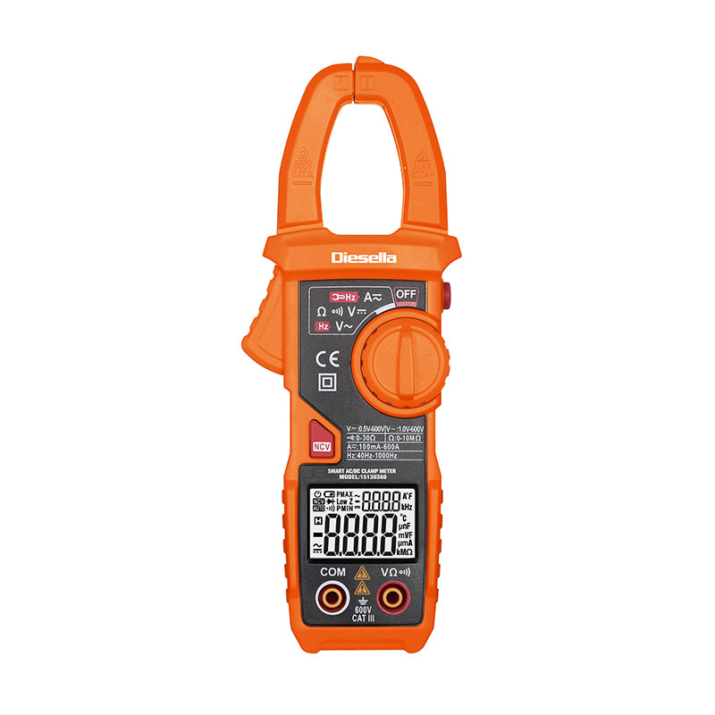 Digitalt tangamperemeter AC/DC 10 mA–600 A / 100 mA–600 A