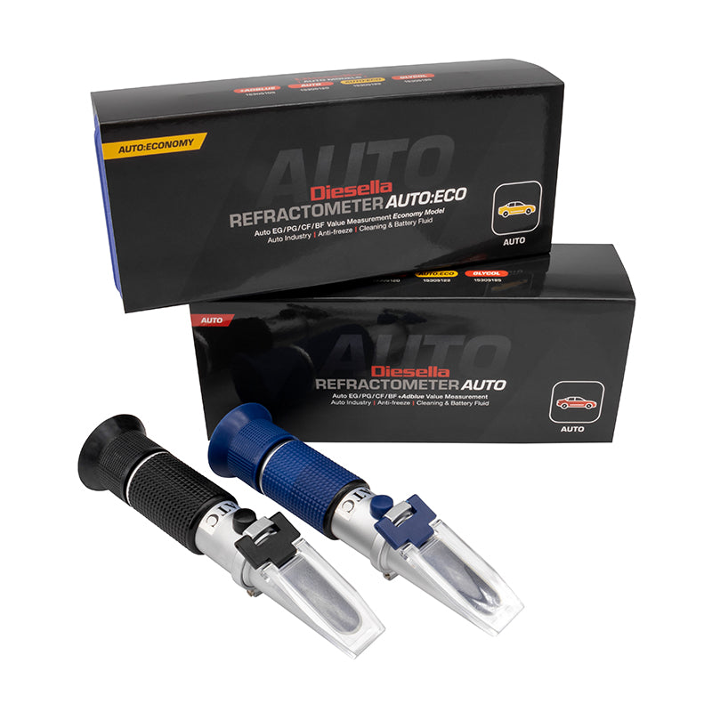 Refraktometer Auto Glycol 0–66% (EG/PG/BF) med "ATC" (0–66% / 0–62% / 1,10–1,40)
