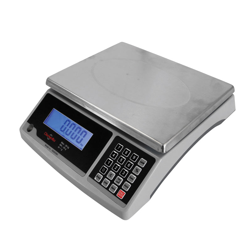 Pakkevægt 30 kg / inddeling 1,0 g med tællefunktion og LCD-display