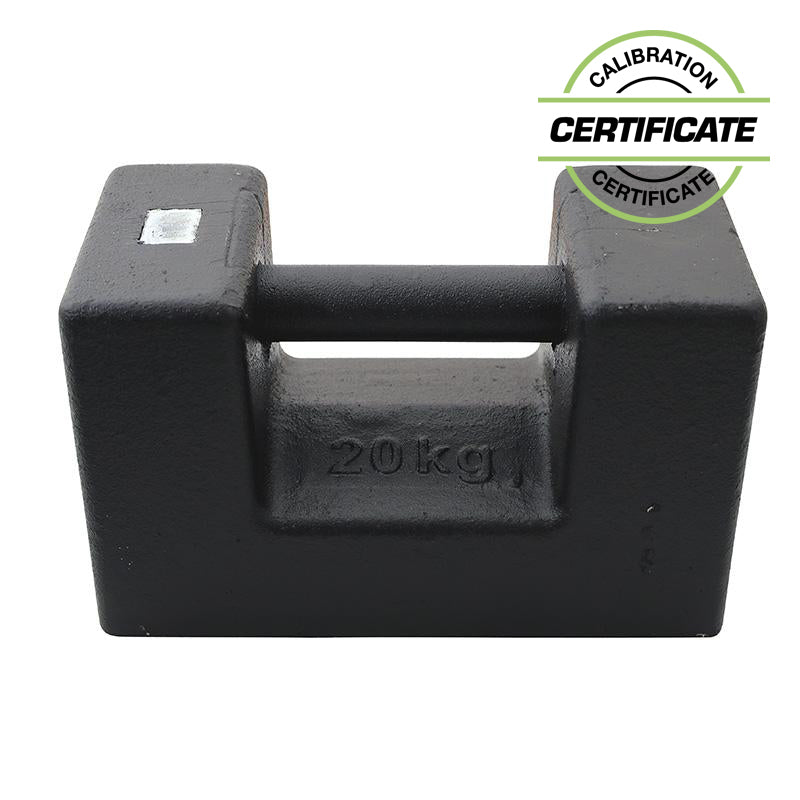 Kalibreringslod 20 kg / 1 g klasse M1 med greb og kalibreringscertifikat (EU)