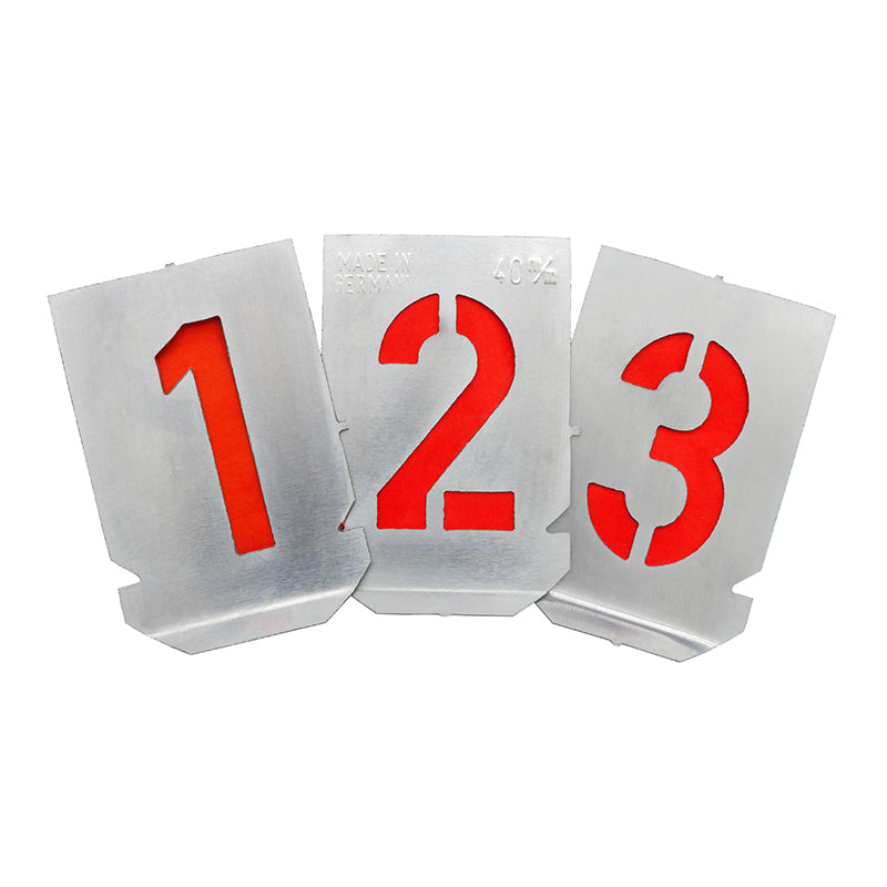 Stencilsæt med tal 0–9 med 60 mm tegnhøjde (10 dele)