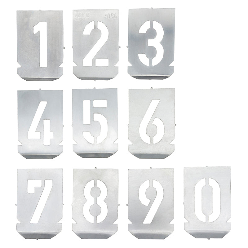 Stencilsæt med tal 0–9 med 60 mm tegnhøjde (10 dele)