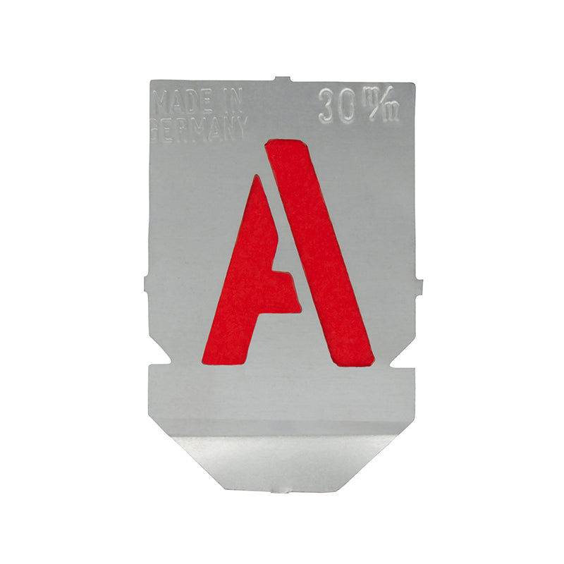 Stencilsæt med bogstaver A-Z+& med 30 mm tegnhøjde (27 dele)