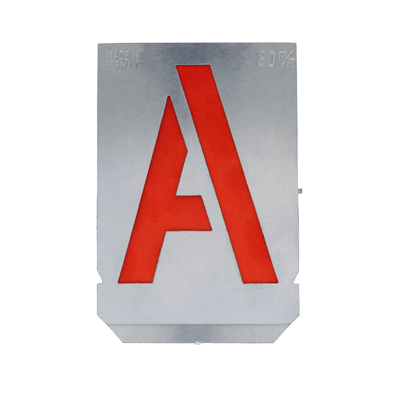 Stencilsæt med bogstaver A-Z+& med 80 mm tegnhøjde (27 dele)