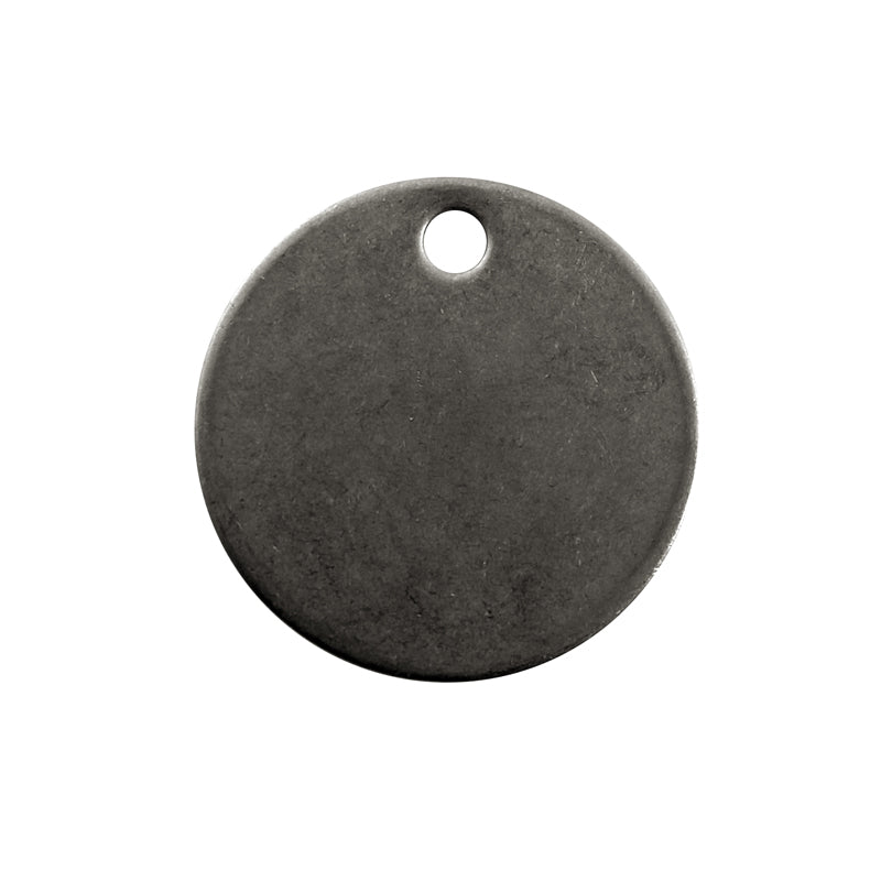 Mærkeskilt Ø32 mm rustfrit stål med Ø4 mm hul (50 stk.)
