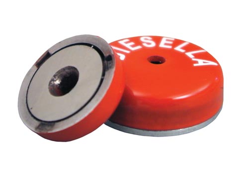 Lav Alnico-pottemagnet Ø19,0 × 7,75 mm med Ø3,50 mm hul (29N)
