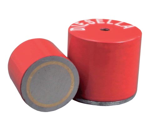 Høj Alnico-pottemagnet Ø17,5 × 16,0 mm med M6-gevind (28N)